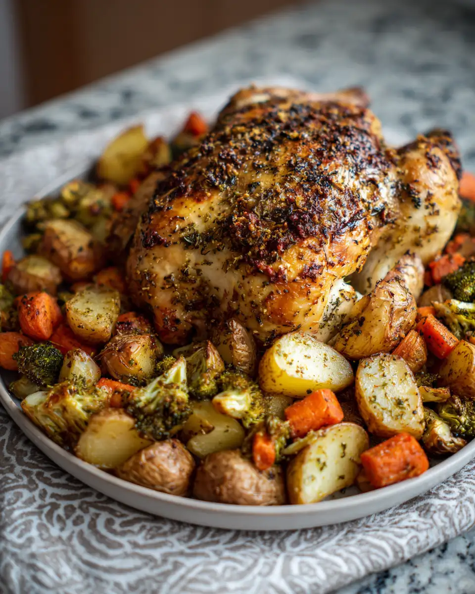 Final dish - Savor the Simplicity: One-Pan Garlic Parmesan Roasted Chicken and Veggies Delight