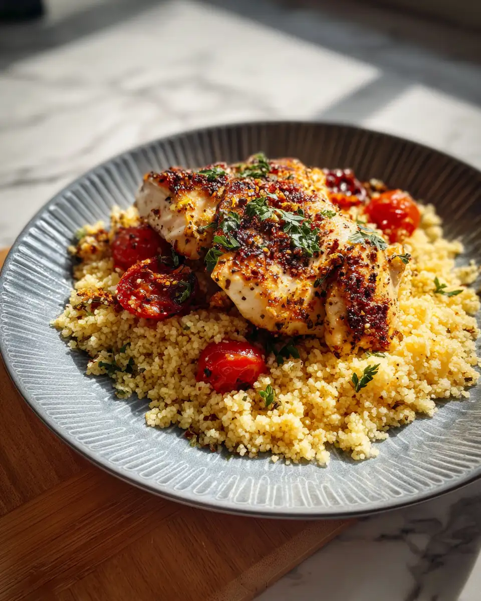 Savor the Simplicity: One-Pan Garlicky Chicken Couscous Delight - Featured Image