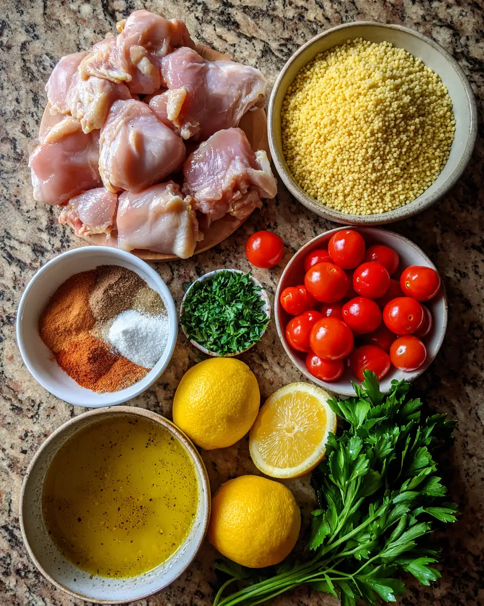 Ingredients for Savor the Simplicity: One-Pan Garlicky Chicken Couscous Delight