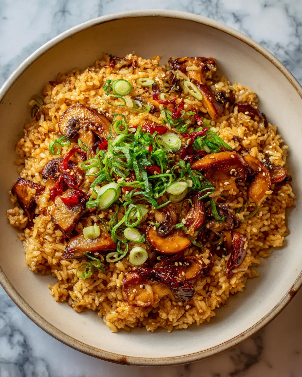 Final dish - Savory Simplicity: One-Pot Soy Sauce Mushroom Rice Delight