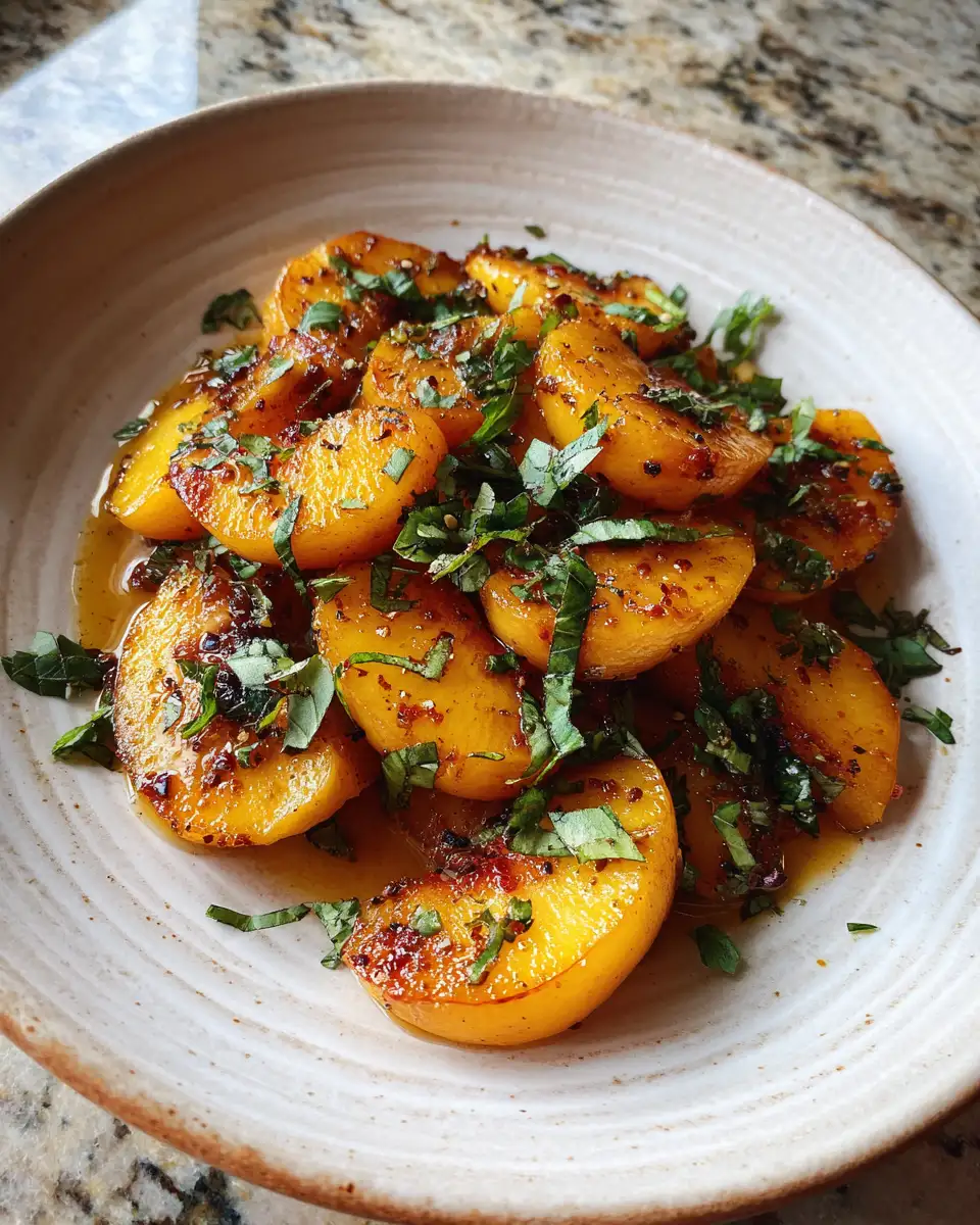 Final dish - Sizzling Summer Delight: Irresistible Pan Fried Peaches