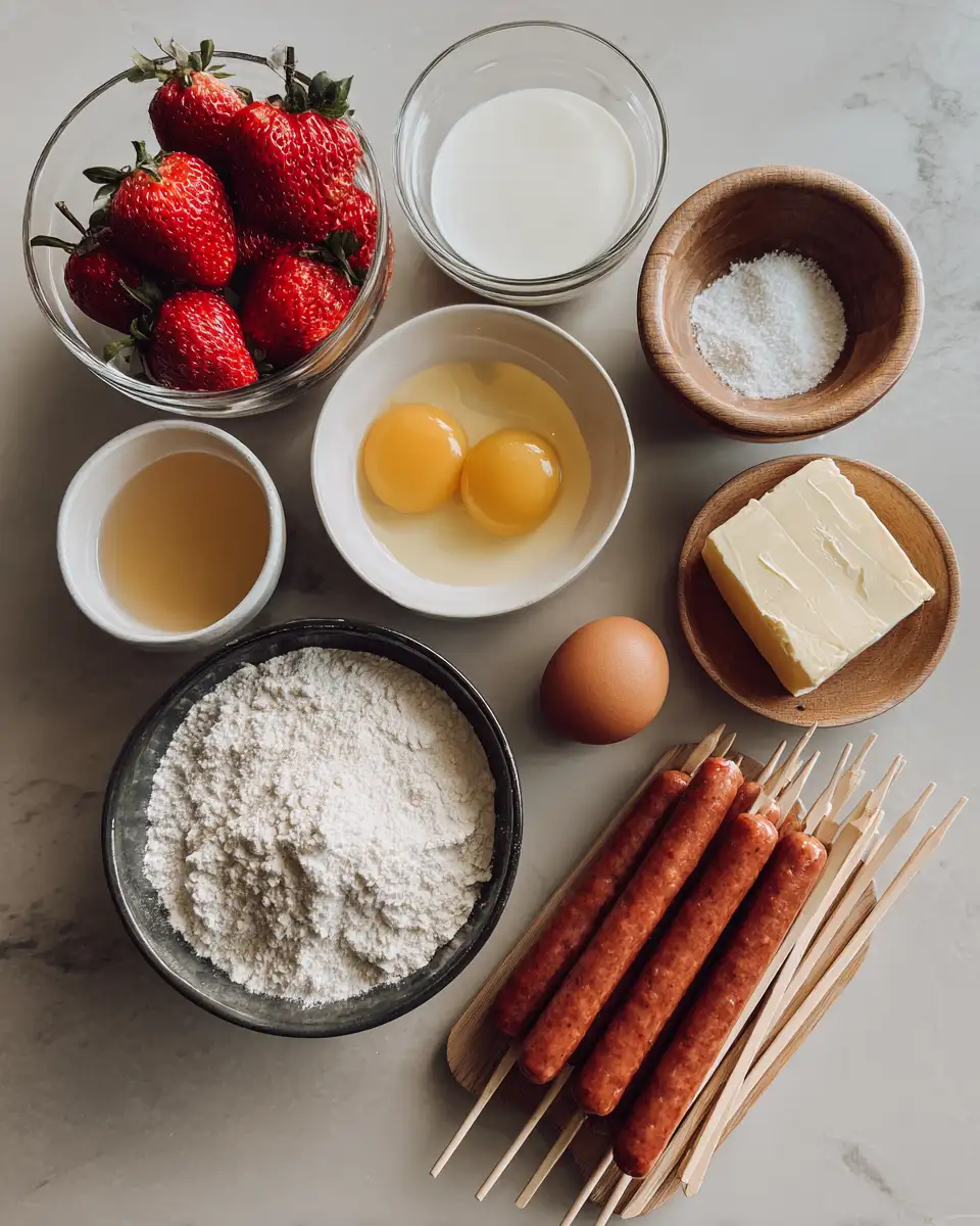 Ingredients for Fluffy Pancake Wrapped Sausage on a Stick: The Breakfast Revolution You Need