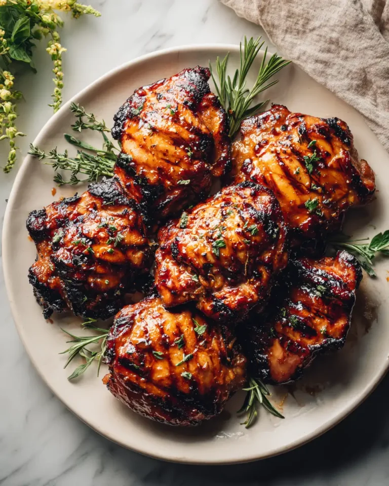 Sweet and Savory Bliss: Peach Glazed Grilled Chicken Thighs - Featured Image