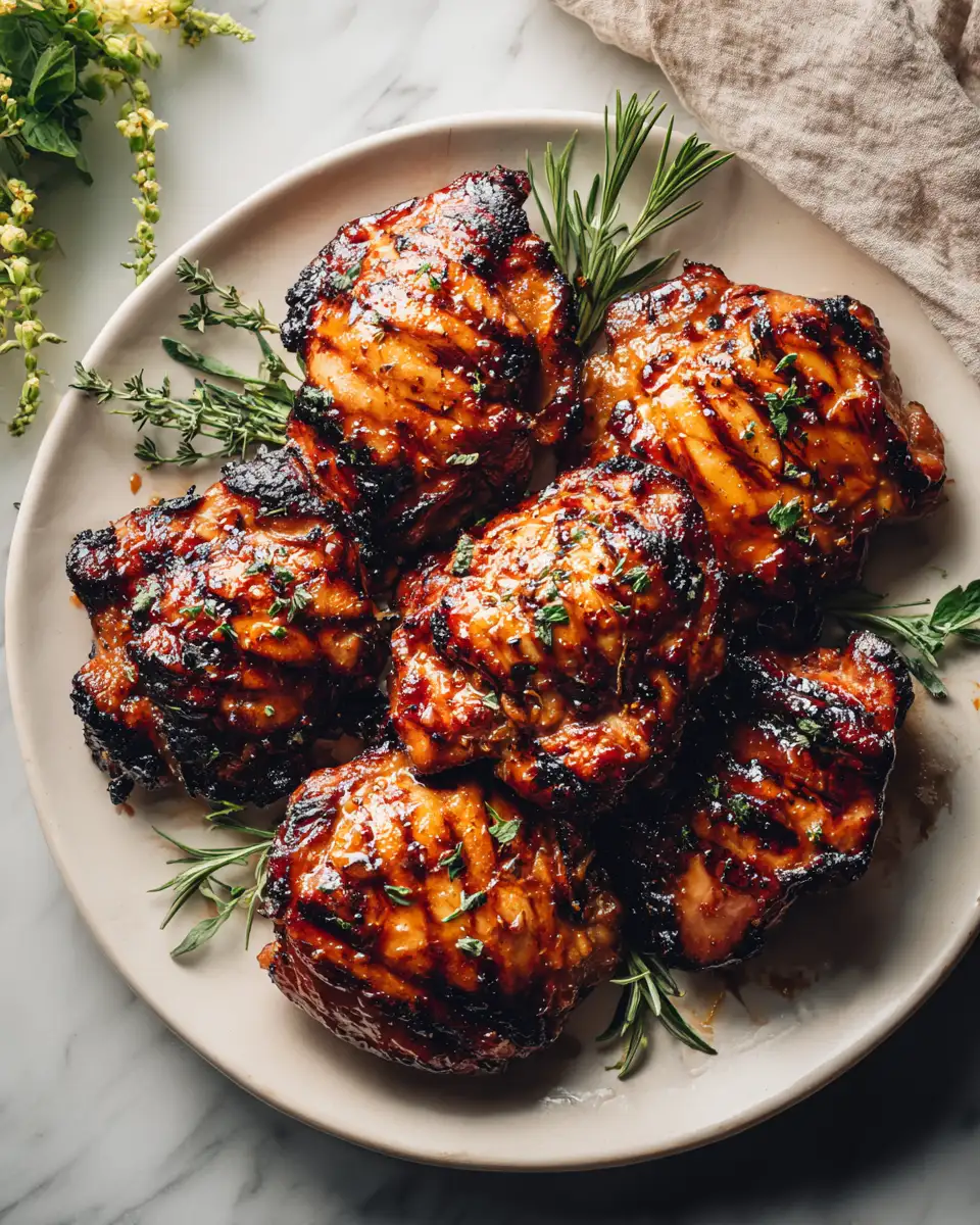 Sweet and Savory Bliss: Peach Glazed Grilled Chicken Thighs - Featured Image