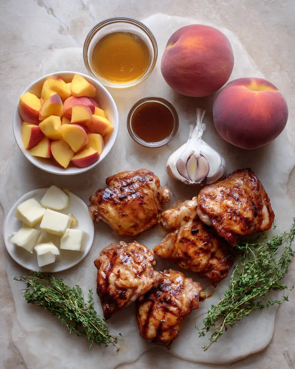 Ingredients for Sweet and Savory Bliss: Peach Glazed Grilled Chicken Thighs