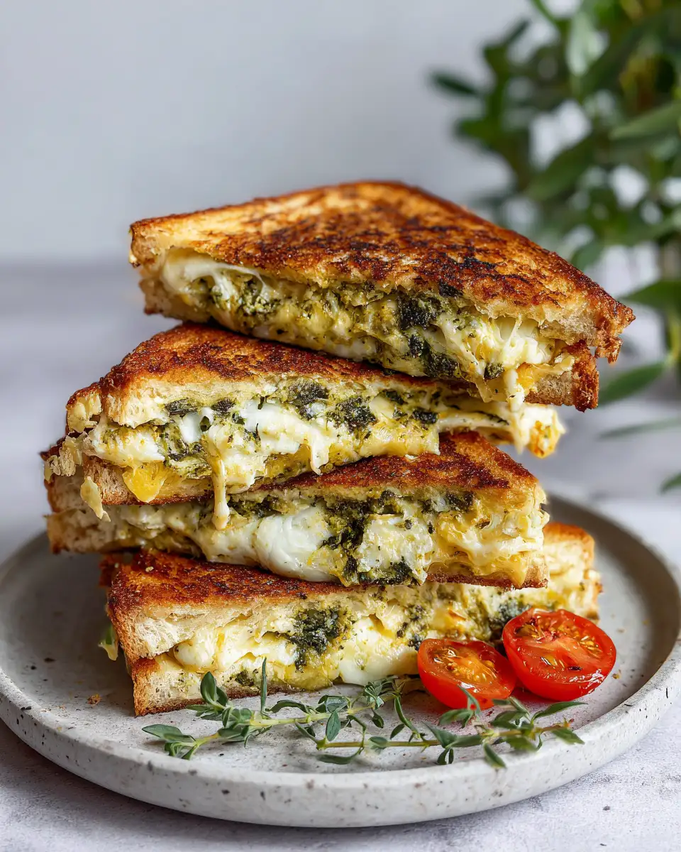 Final dish - Melting Moments: Discover the Ultimate Pesto Grilled Cheese Experience