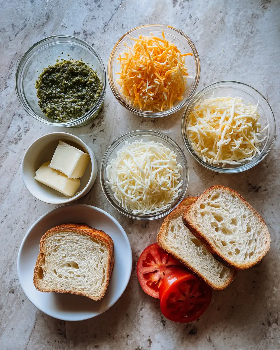 Ingredients for Melting Moments: Discover the Ultimate Pesto Grilled Cheese Experience