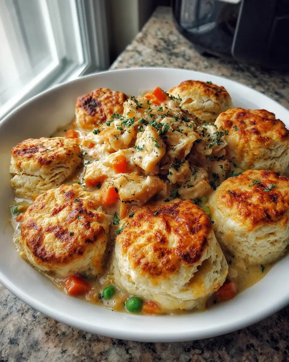 Final dish - Ultimate Comfort: Red Lobster Biscuit Chicken Pot Pie Delight