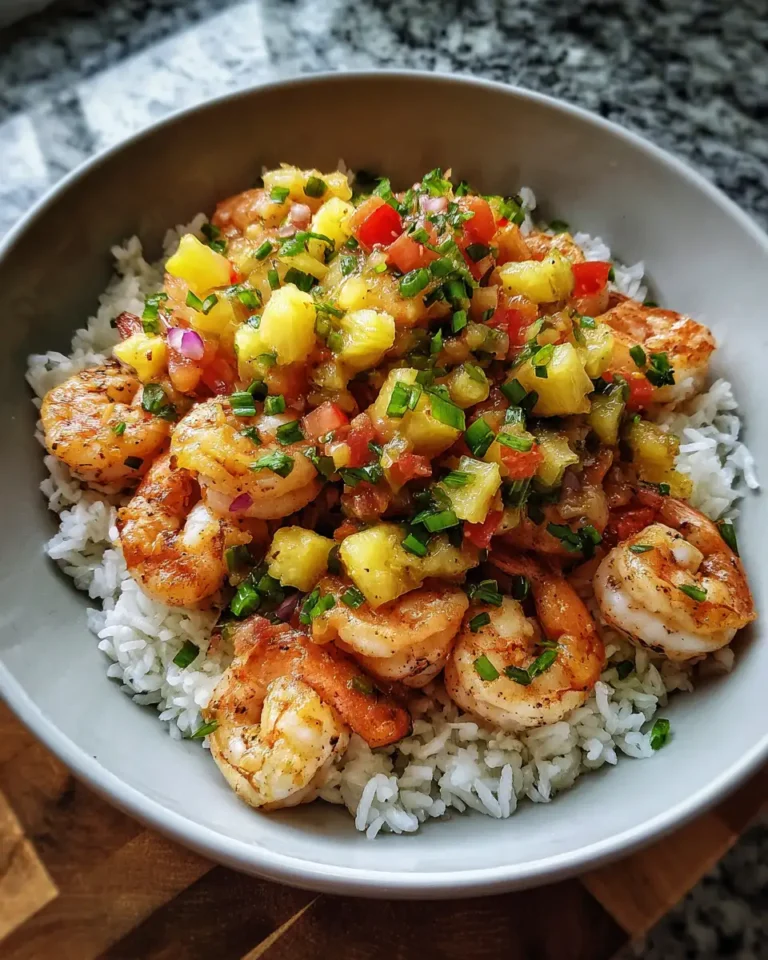 Tropical Bliss in a Bowl: Shrimp and Rice with Pineapple Salsa - Featured Image