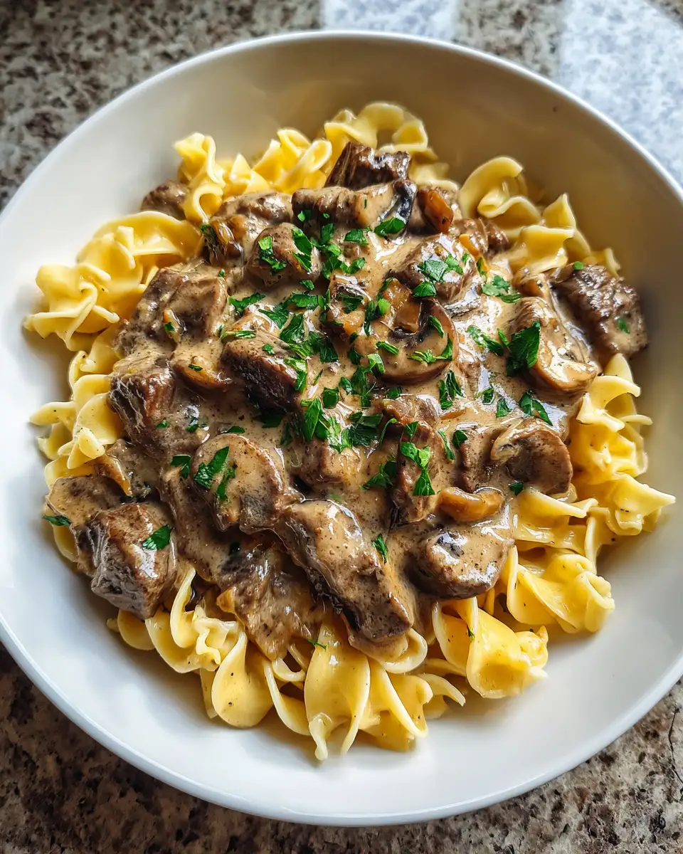 Final dish - Savor the Comfort: Slow Cooker Beef Stroganoff Made Easy