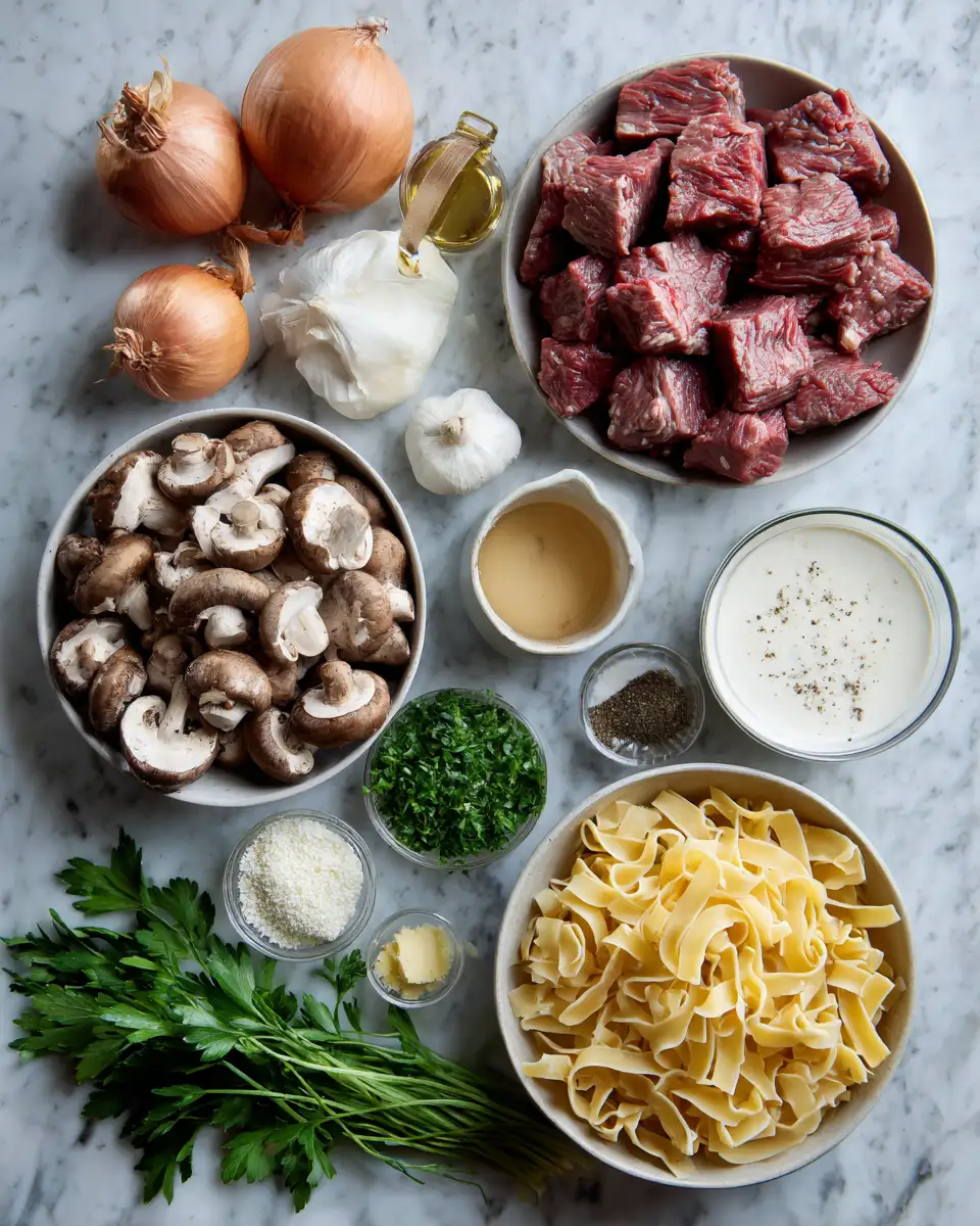Ingredients for Savor the Comfort: Slow Cooker Beef Stroganoff Made Easy