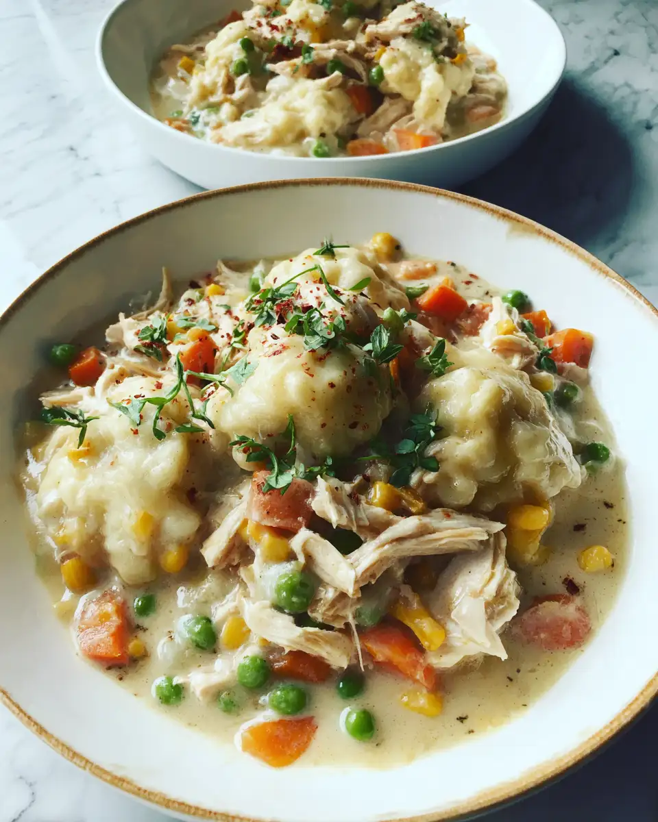 Final dish - Cozy Comfort: Slow Cooker Chicken and Dumplings Delight