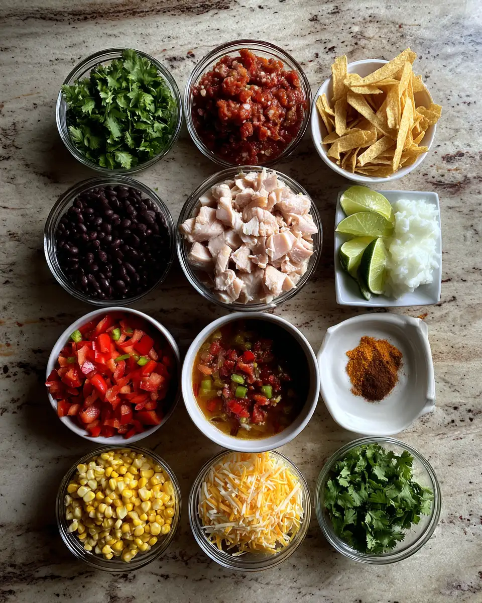 Ingredients for Savor the Flavor: Ultimate Slow Cooker Chicken Tortilla Soup Extravaganza