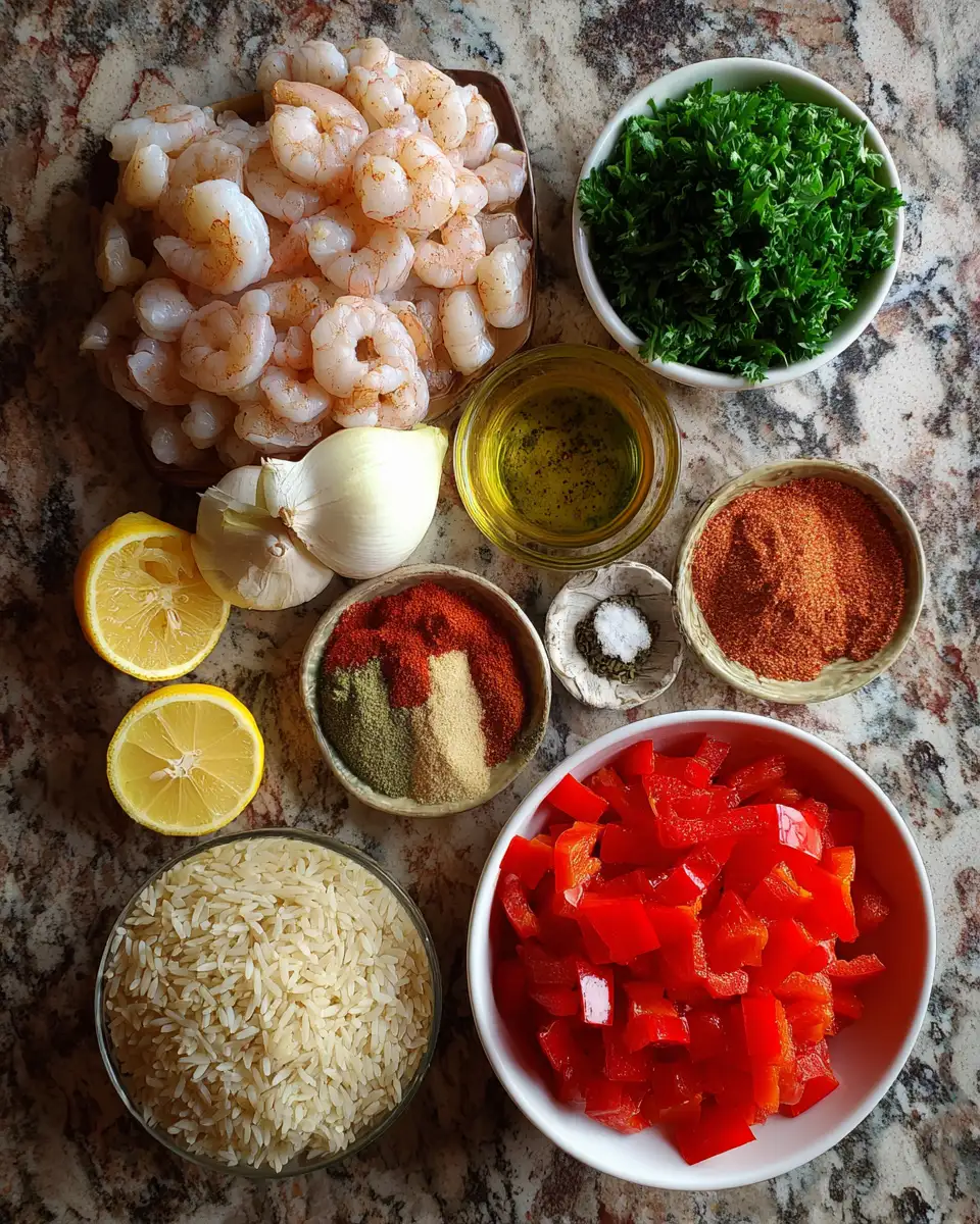 Ingredients for Sizzle and Spice in Every Bite with our Spicy Cajun Shrimp Rice Bowl