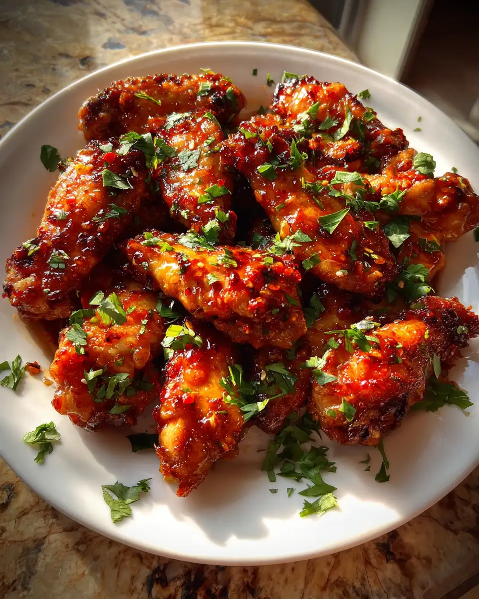 Final dish - Sizzle and Sweetness: Irresistible Spicy Honey Garlic Chicken Wings