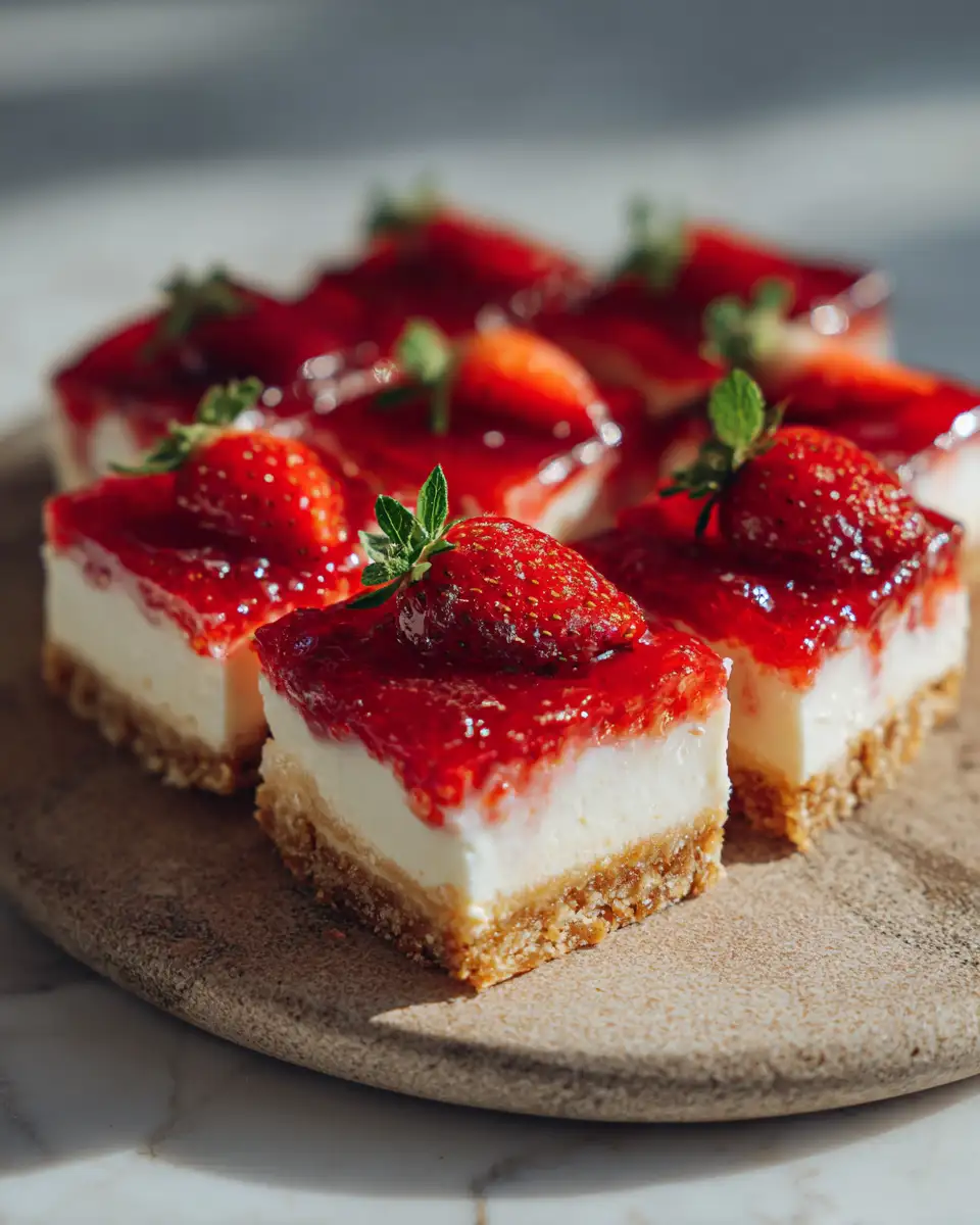 Final dish - Irresistible Strawberry Cheesecake Bars: A Sweet Treat You Can't Resist