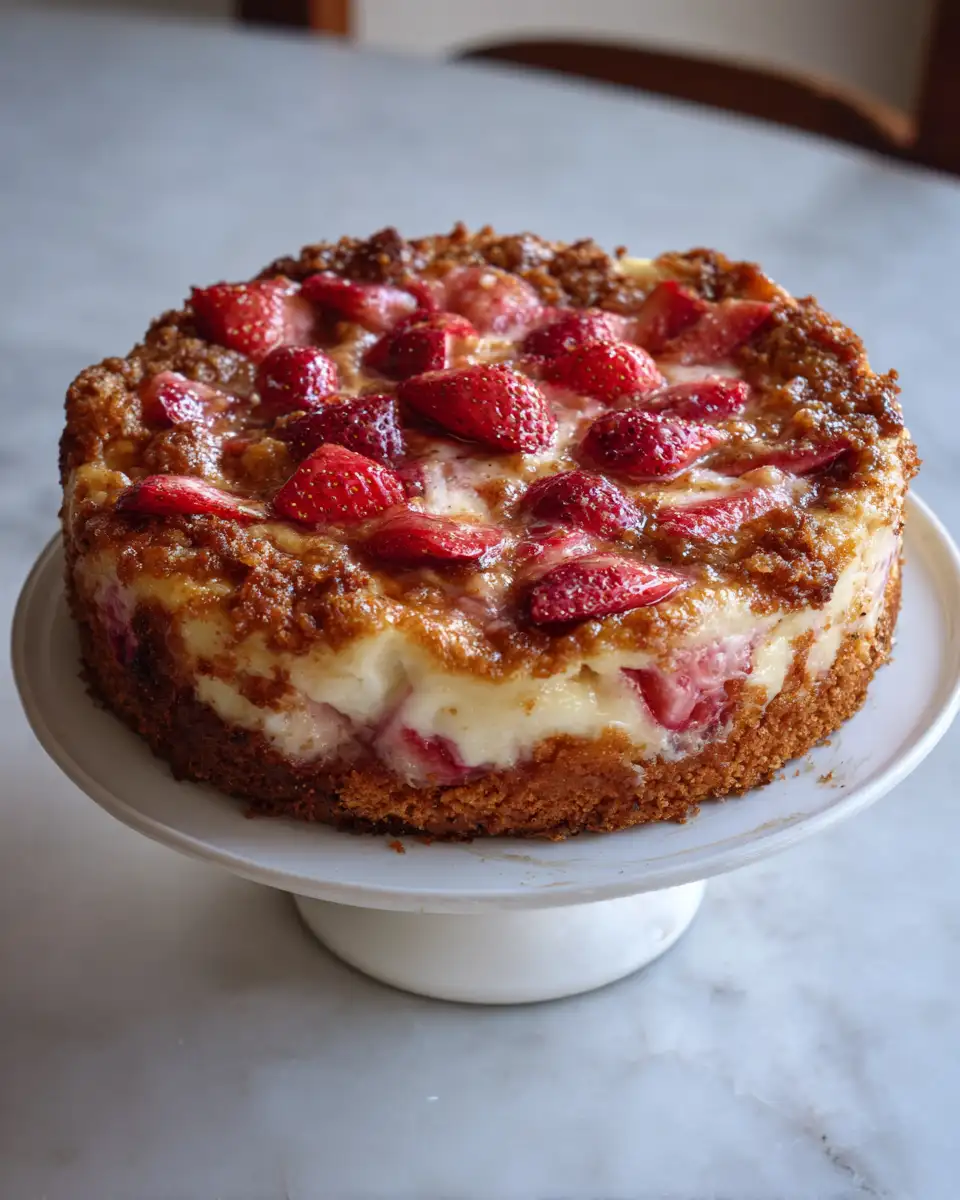 Final dish - Irresistibly Easy Strawberry Cheesecake Dump Cake Delight