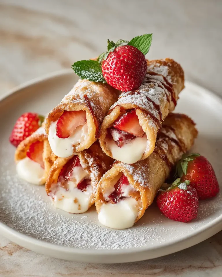 Irresistible Strawberry Cheesecake Stuffed Eggrolls: A Sweet Twist on a Classic Delight - Featured Image