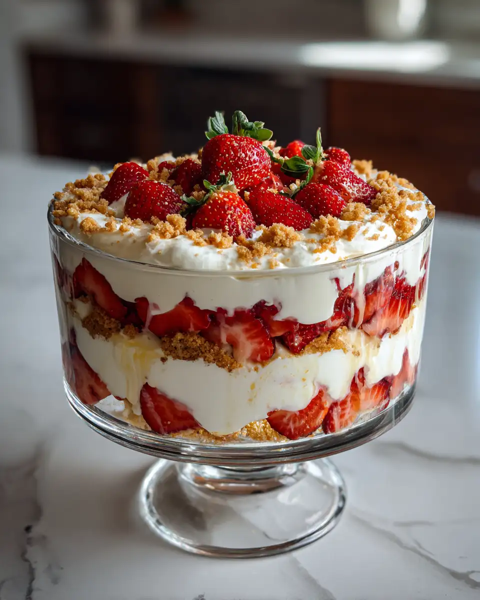 Final dish - Layers of Love: Irresistible Strawberry Cheesecake Trifle Delight