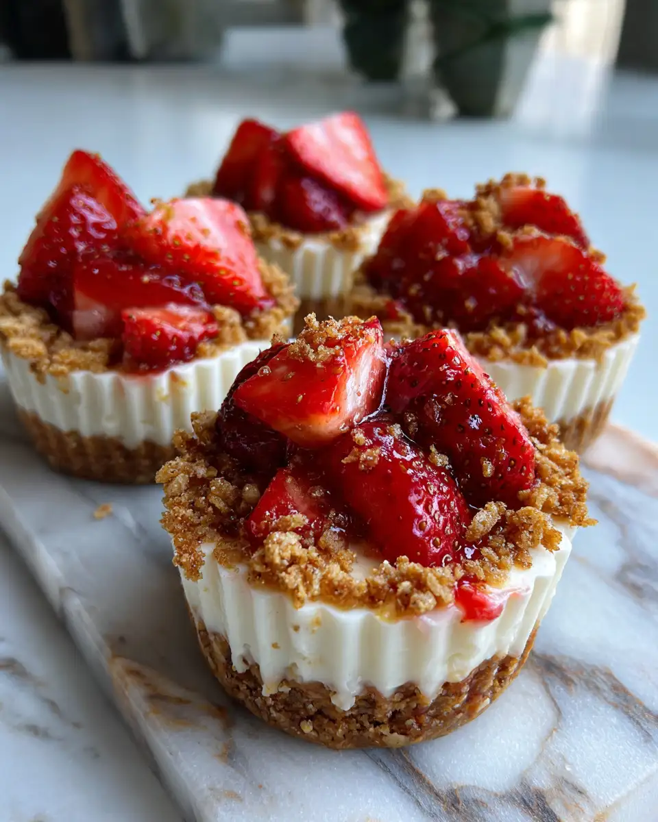 Final dish - Berry Bliss Delight: Strawberry Crunch Cheesecake Cups Unveiled
