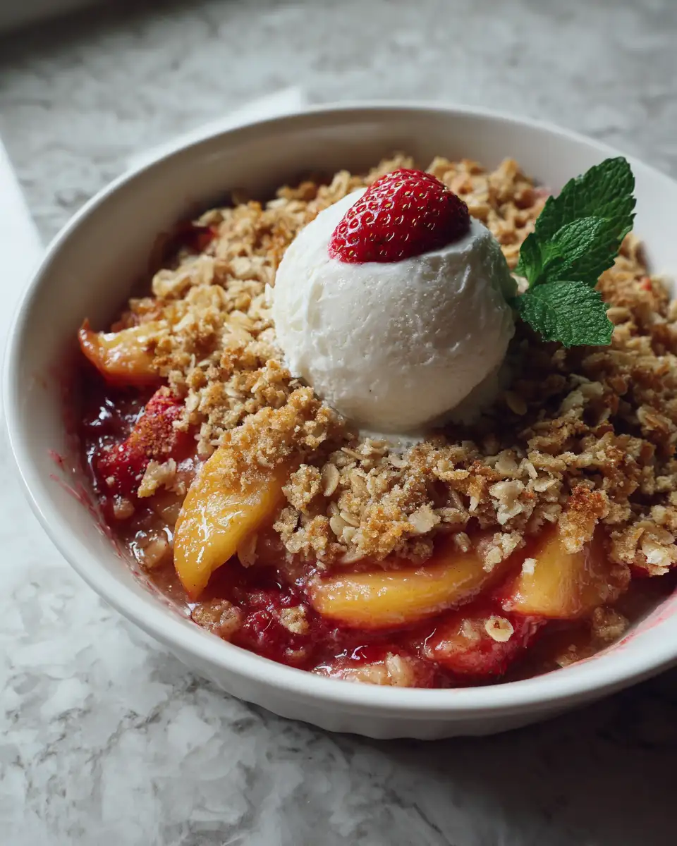 Final dish - Sweet Symphony: Strawberry Peach Crisp Delight