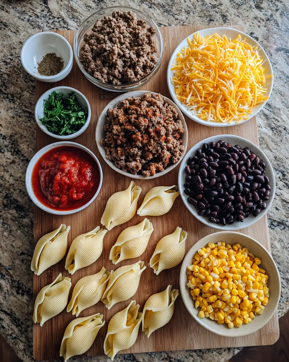 Ingredients for Taco Stuffed Shells: A Fiesta of Flavors in Every Bite