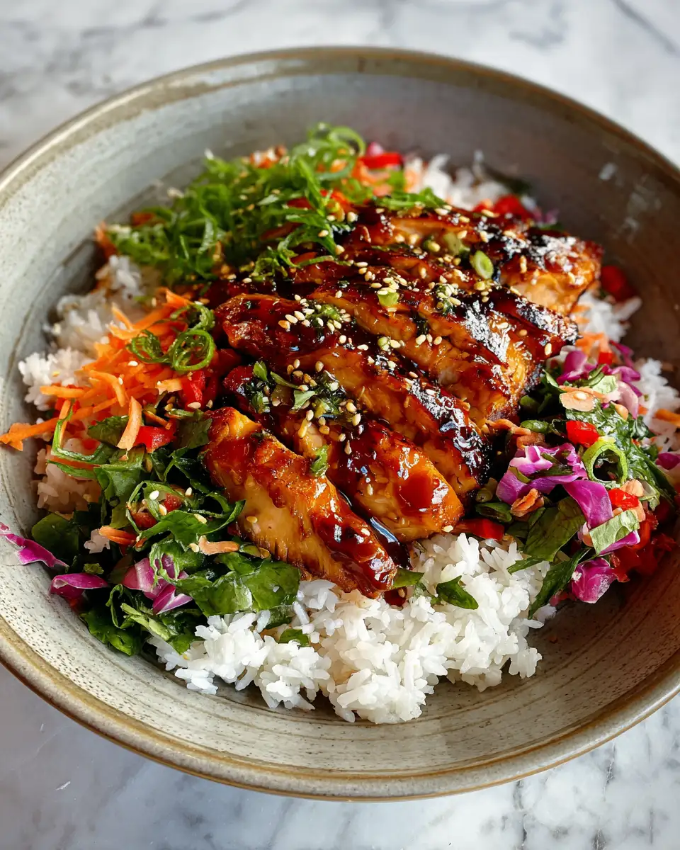 Final dish - Irresistible Teriyaki Chicken Bowls: A Flavor Explosion in Every Bite