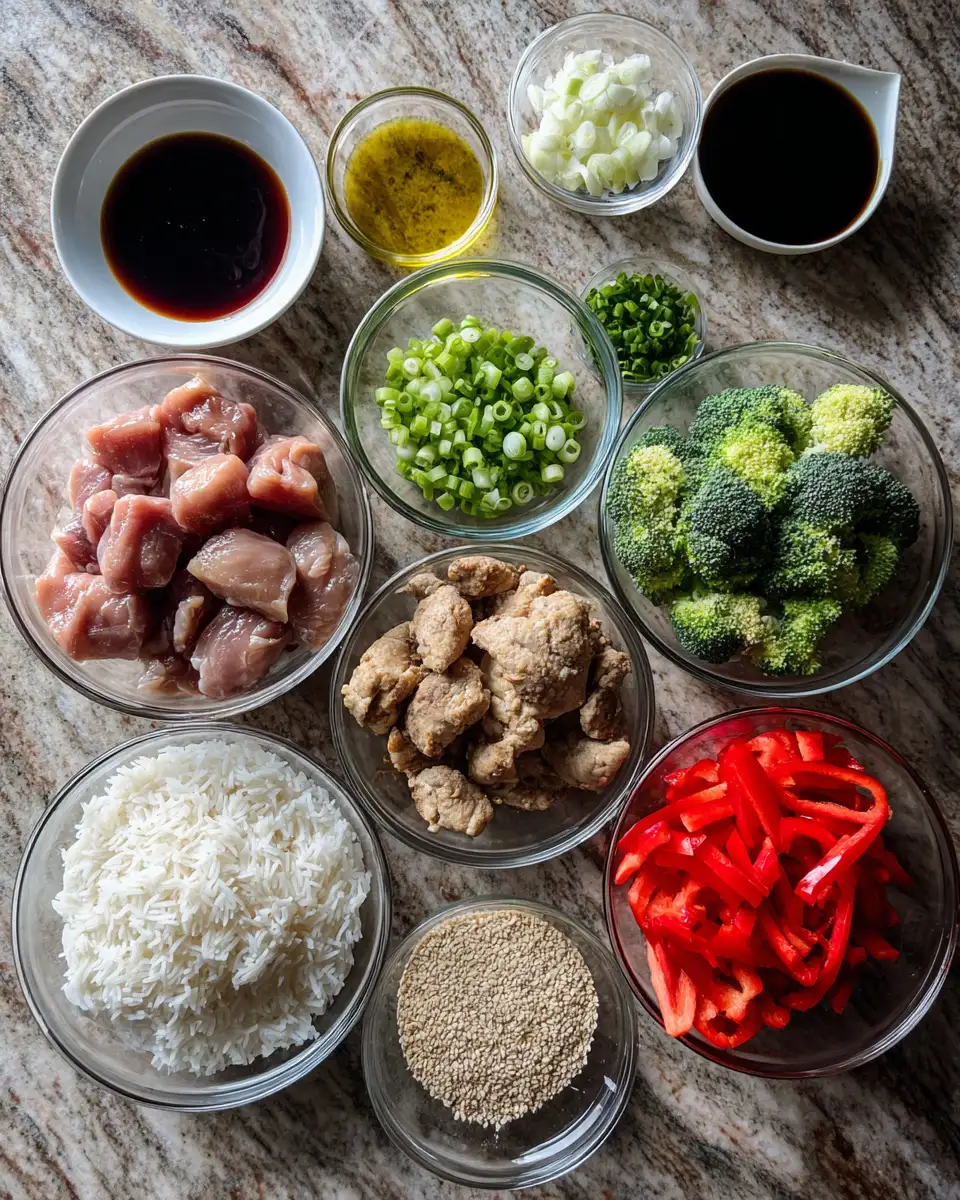 Ingredients for Irresistible Teriyaki Chicken Bowls: A Flavor Explosion in Every Bite