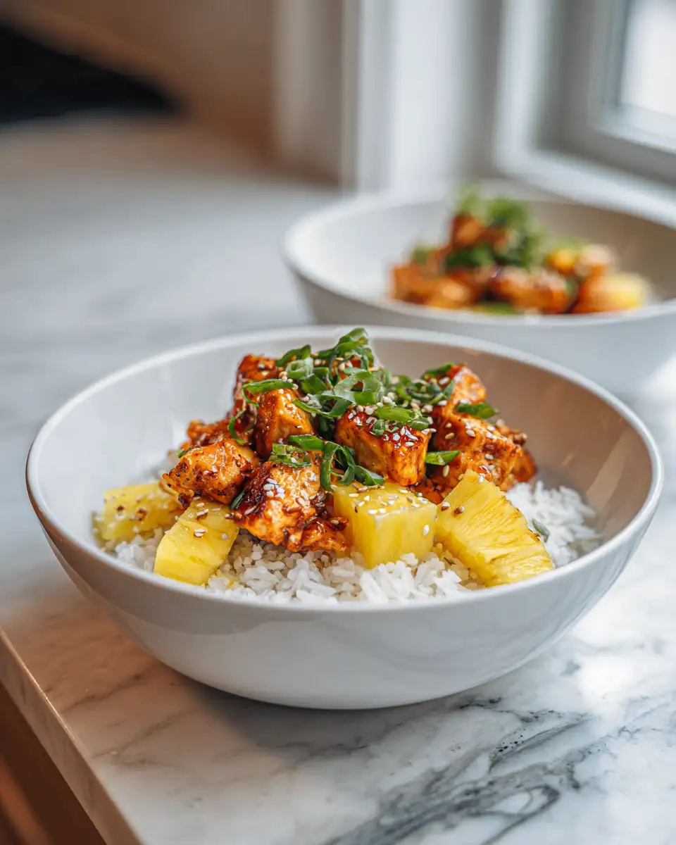 Final dish - Savor the Tropics with Teriyaki Chicken Pineapple Bowls