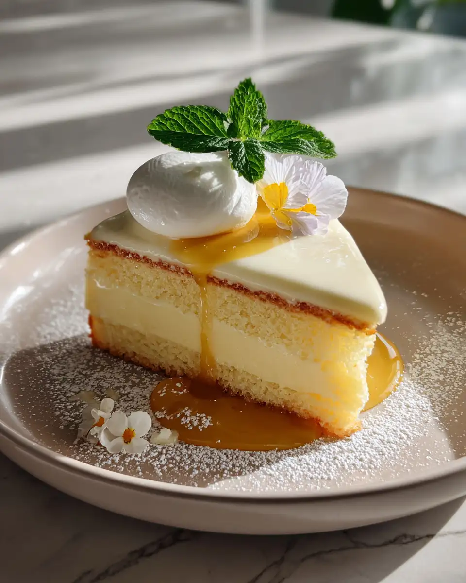 Final dish - Decadent Delight: Vanilla Custard Cream Cake That Melts in Your Mouth