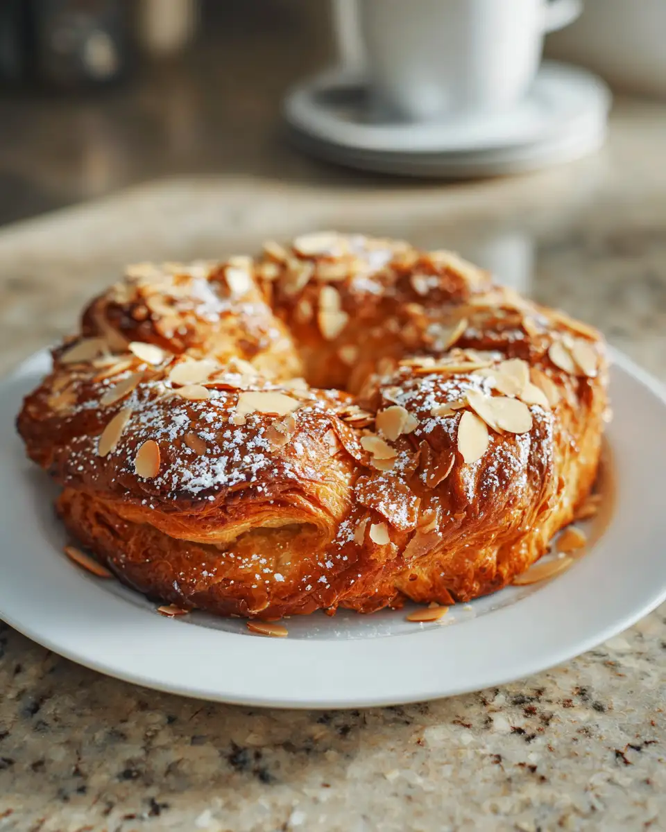 Final dish - Indulge in the Irresistible Delight of Almond Croissant Cake