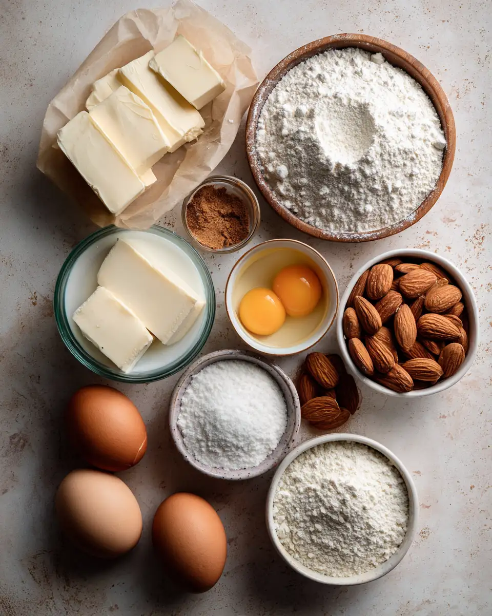 Ingredients for Indulge in the Irresistible Delight of Almond Croissant Cake