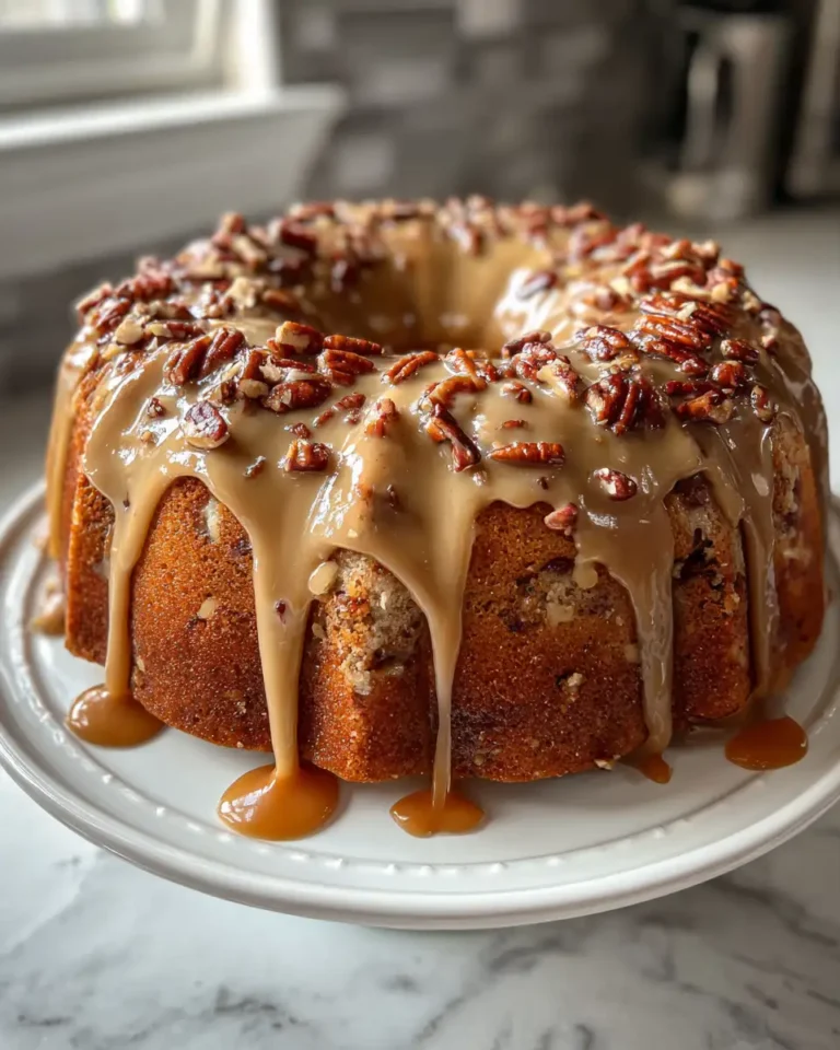 Irresistible Apple Pecan Cake With a Dreamy Caramel Glaze - Featured Image