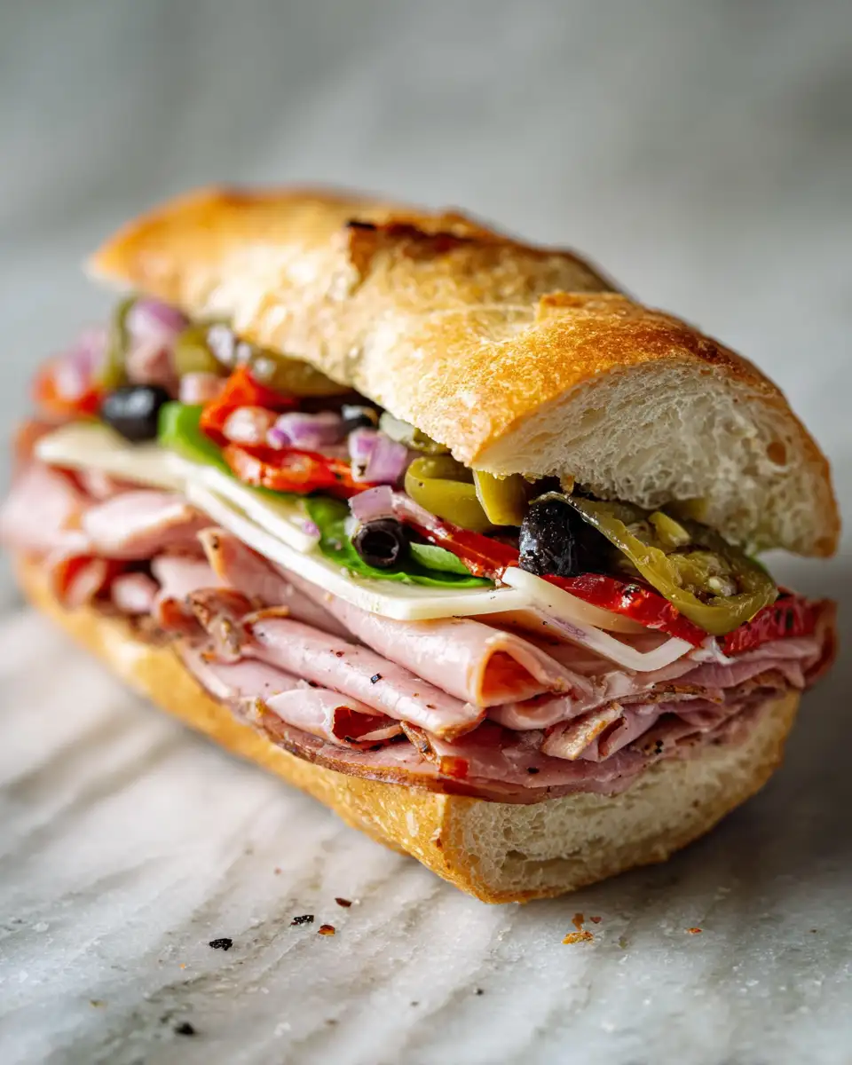 Final dish - Savor the Flavors of New Orleans with the Authentic Muffaletta Sandwich