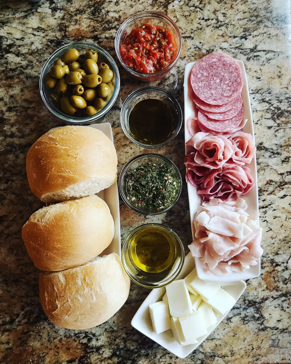 Ingredients for Savor the Flavors of New Orleans with the Authentic Muffaletta Sandwich