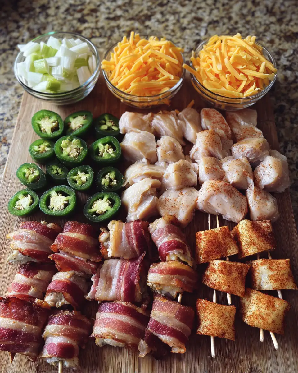 Ingredients for Irresistible Flavor Explosion: Bacon-Wrapped Jalapeño Chicken Bites