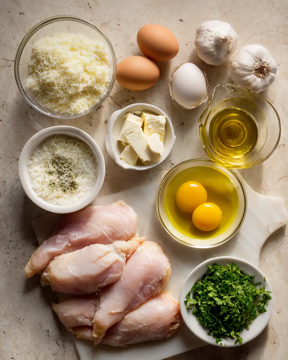 Irresistible Baked Caesar Chicken with Creamy Sauce for Dinner Delight 4 Ingredients for Irresistible Baked Caesar Chicken with Creamy Sauce for Dinner Delight