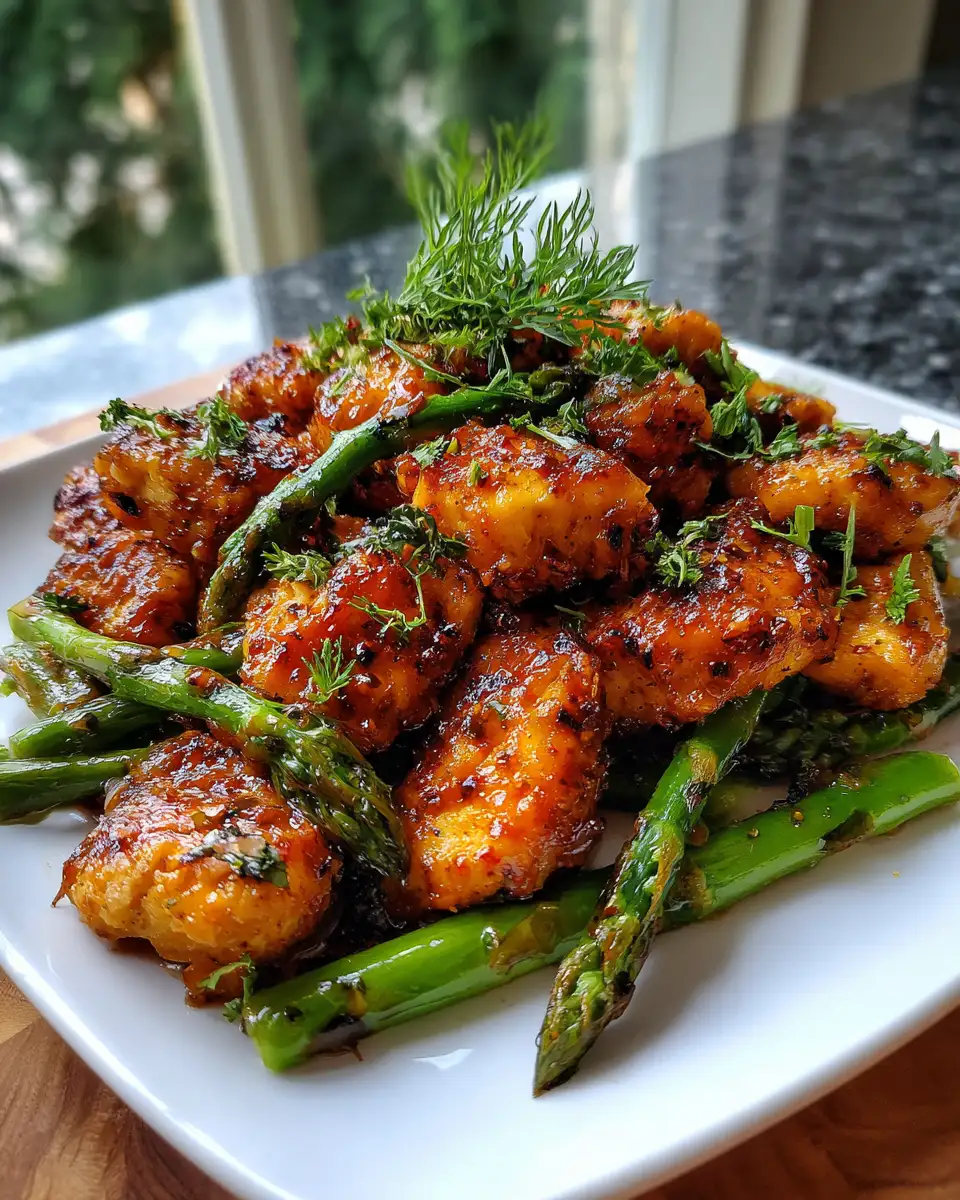 Final dish - Savor the Flavor: Baked Chicken Bites with Asparagus Delight