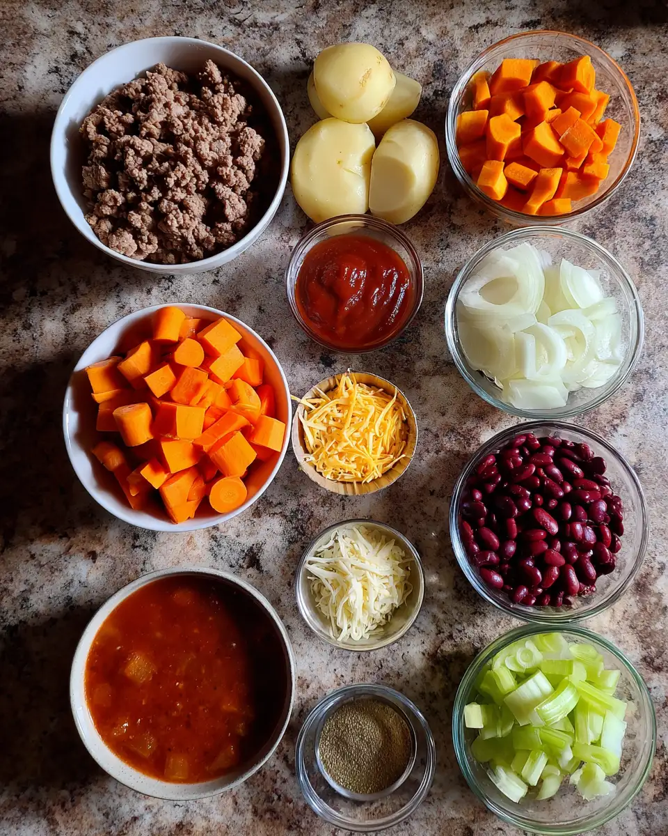 Ingredients for Discover Comfort in Chaos with the Ultimate Baked Shipwreck Casserole