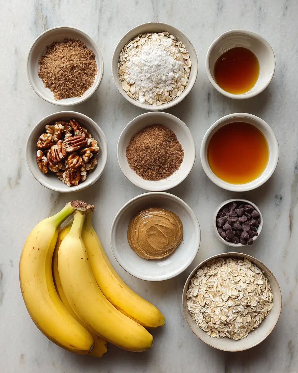 Ingredients for Banana Oatmeal Bars