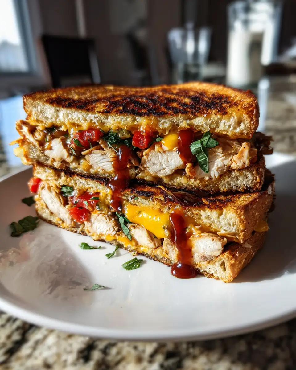Melted Bliss: Discover the Ultimate BBQ Chicken Grilled Cheese 6 Final dish - Melted Bliss: Discover the Ultimate BBQ Chicken Grilled Cheese