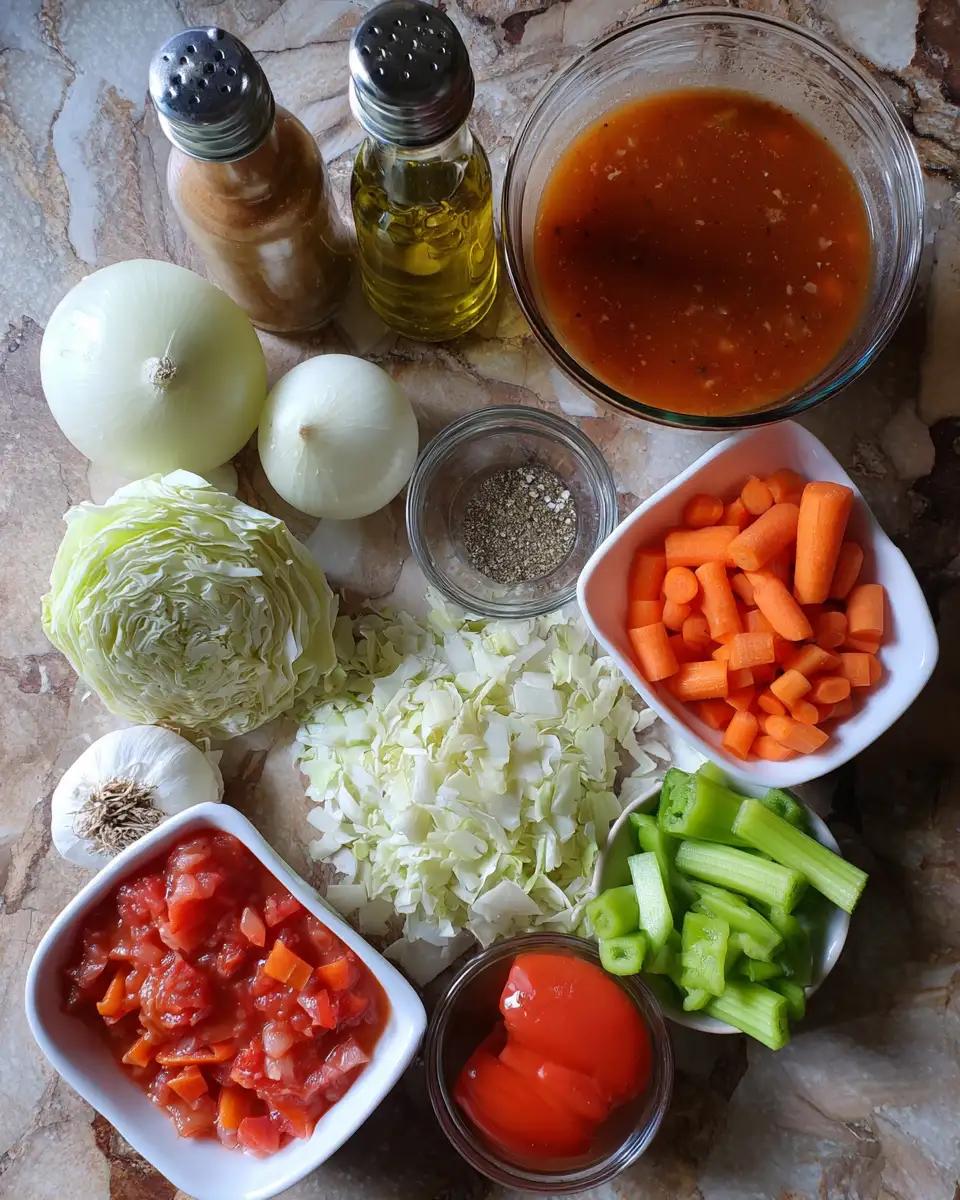 Ingredients for Slim Down Deliciously with the Best Cabbage Fat Burning Soup