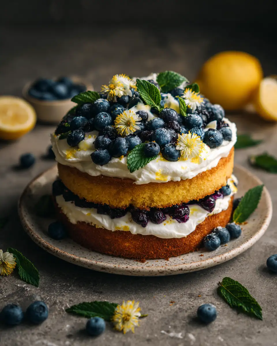 Bursting with Flavor: Blueberry Lemon Cake Delight 6 Final dish - Bursting with Flavor: Blueberry Lemon Cake Delight