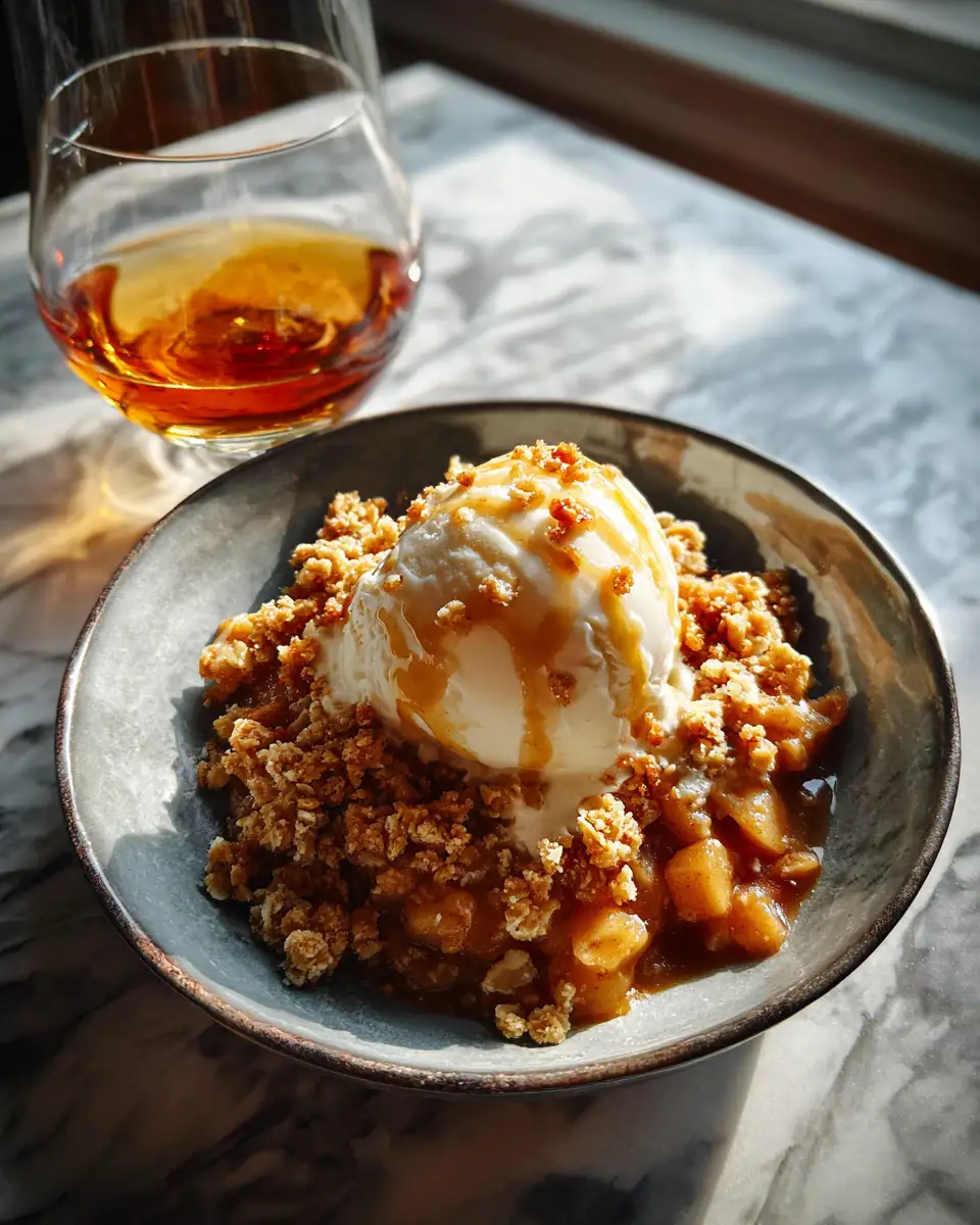 Final dish - Irresistibly Cozy: Indulge in the Ultimate Bourbon Apple Crisp Experience