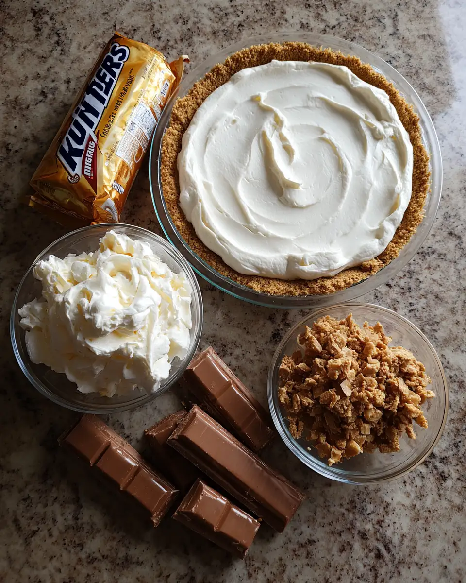 Irresistible Butterfinger Pie Delight with Creamy Peanut Butter Bliss 4 Ingredients for Irresistible Butterfinger Pie Delight with Creamy Peanut Butter Bliss
