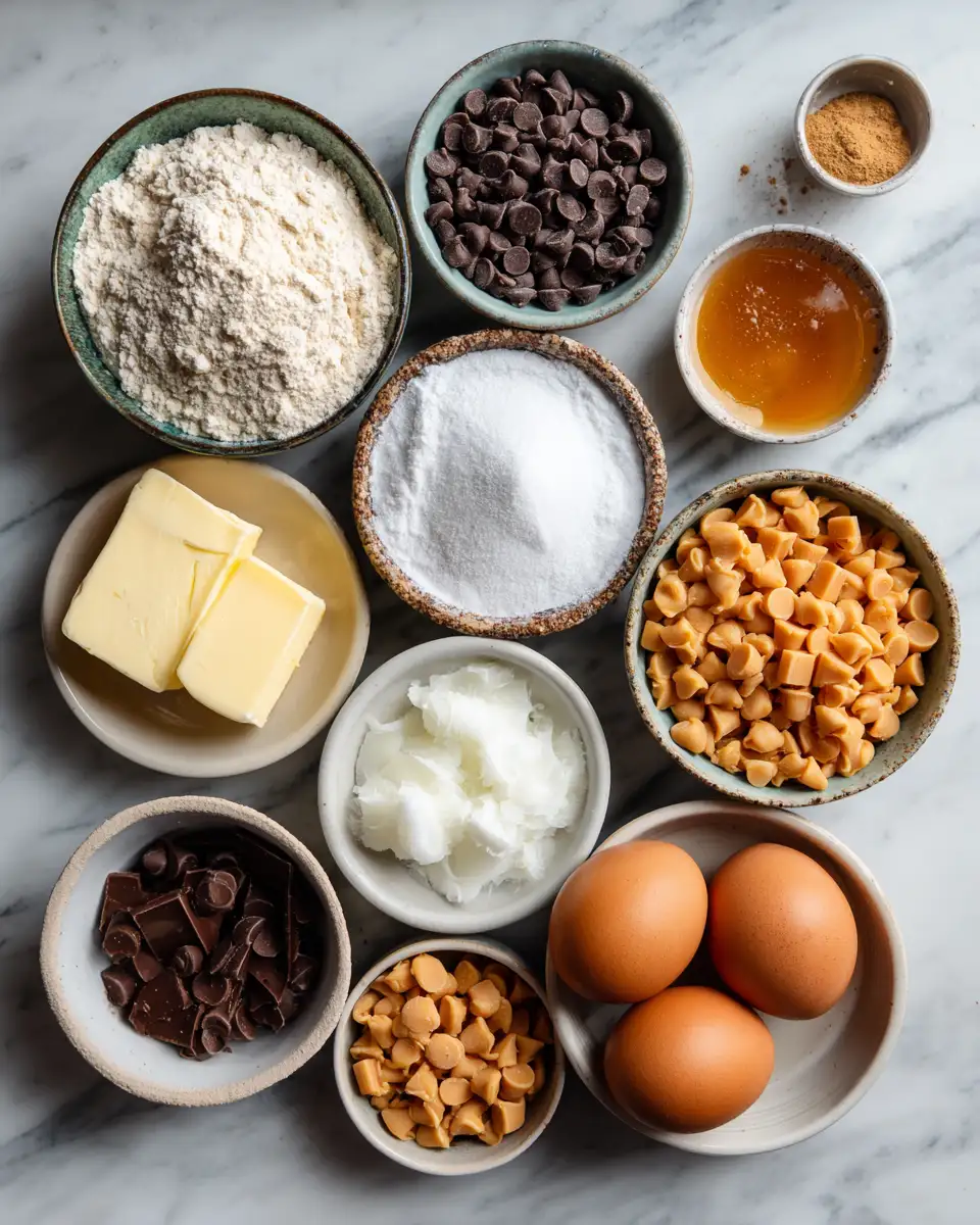 Ingredients for Irresistible Butterscotch Chocolate Chip Cookies: A Sweet Twist on a Classic