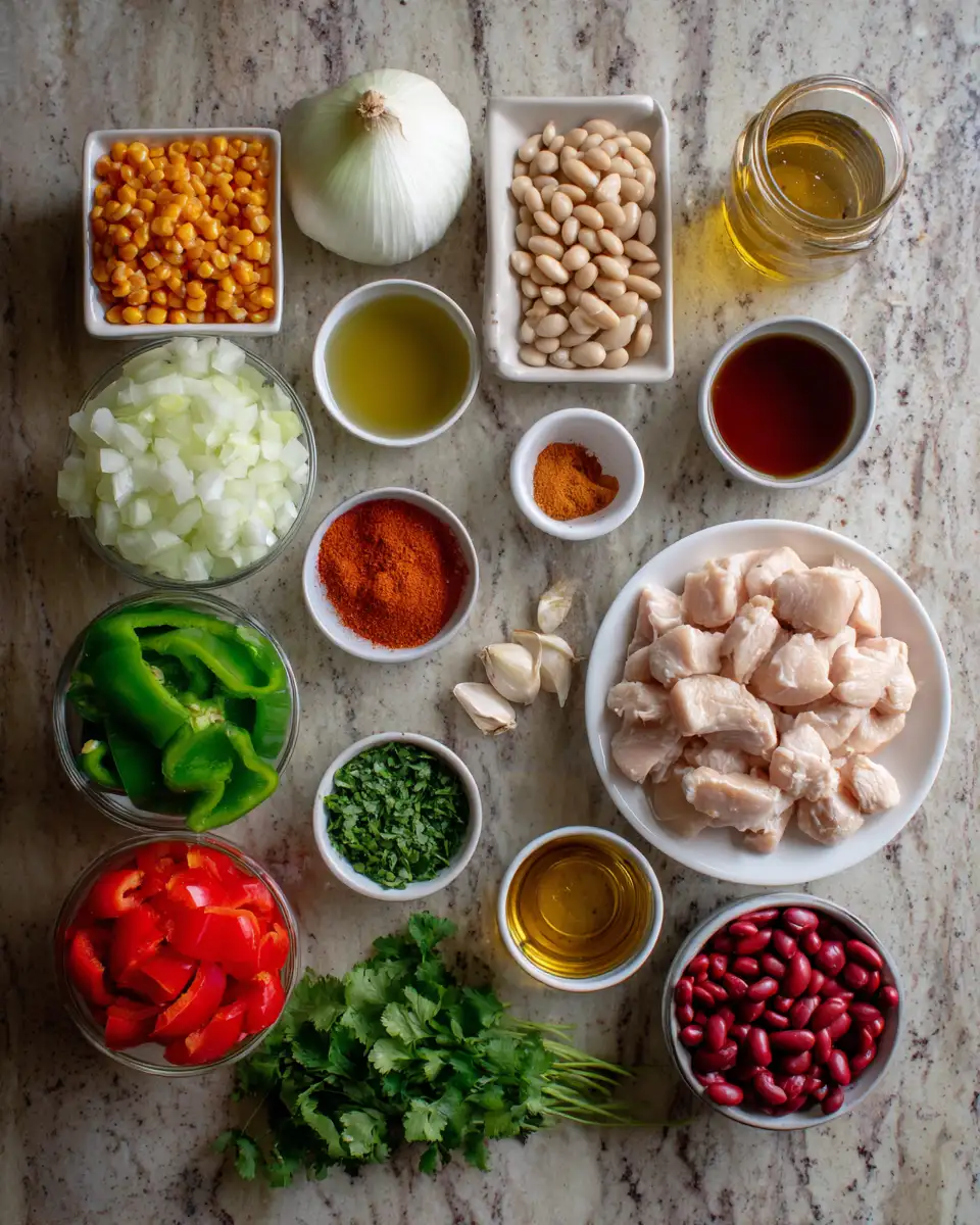 Ingredients for Spice Up Your Dinner with Zesty Cajun White Chicken Chili