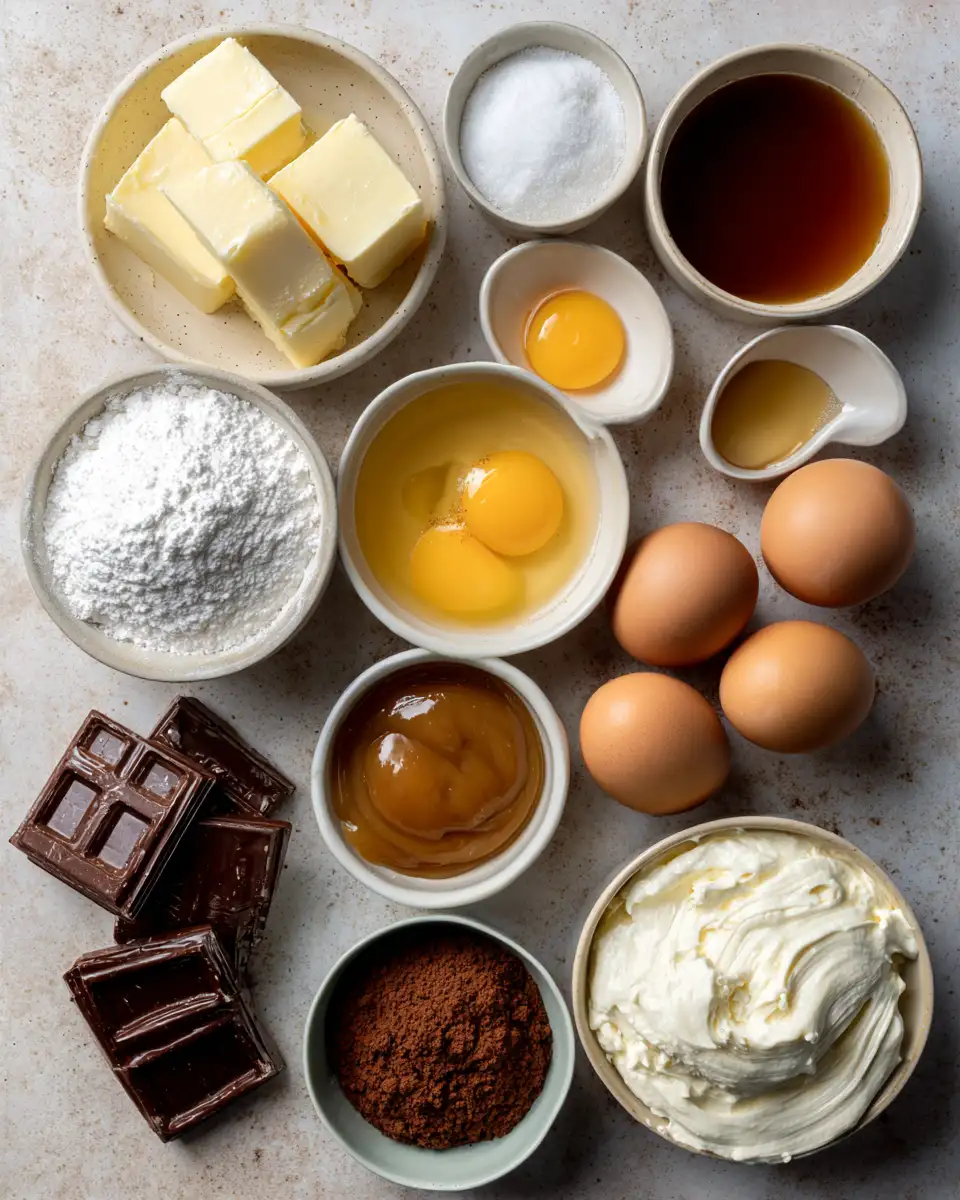 Ingredients for Indulge in Layers of Bliss with Our Ultimate Caramel Brownie Cheesecake