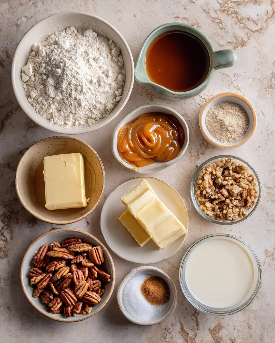 Ingredients for Irresistible Indulgence: Homemade Caramel Crunch Bars Delight