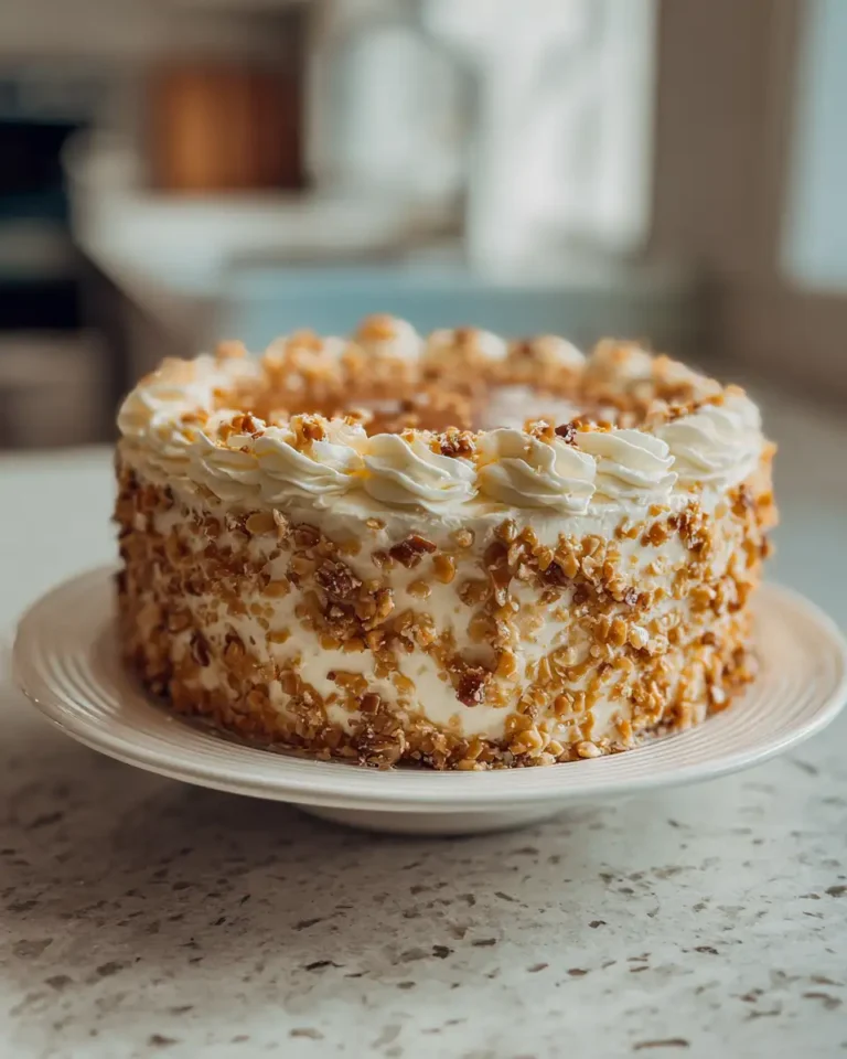 Indulge in Sweet Bliss with Irresistible Caramel Toffee Crunch Cake - Featured Image